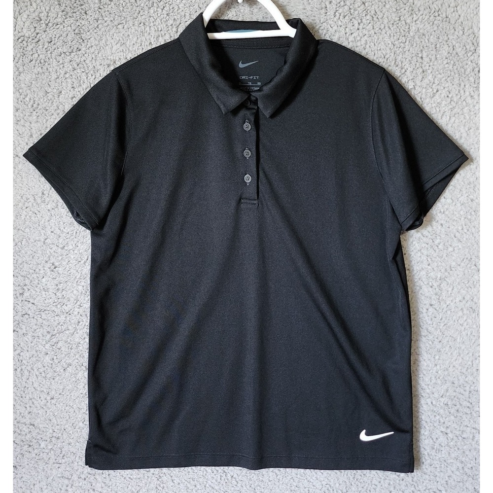 Nike Girls Size XL DriFit Golf Victory Polo‎ Shirt Polyester Black DN1967-010